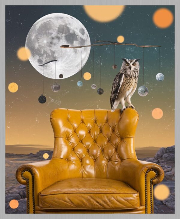 Owl on the Golden Throne – Classic Frame