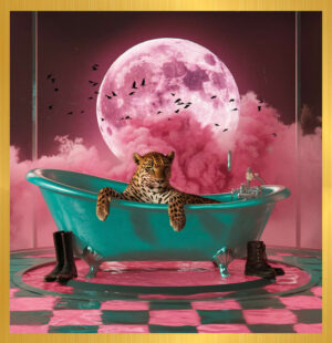 The Leopard and the Pink Moon – Classic Frame